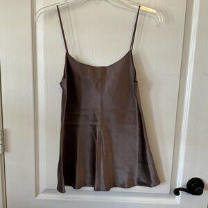 Vince Women's Tan Brown Tank Top Spaghetti Strap Silky Fabric  Size M